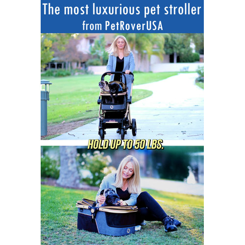 HPZ Pet Rover Prime Folding Standard Stroller with Detachable Carrier